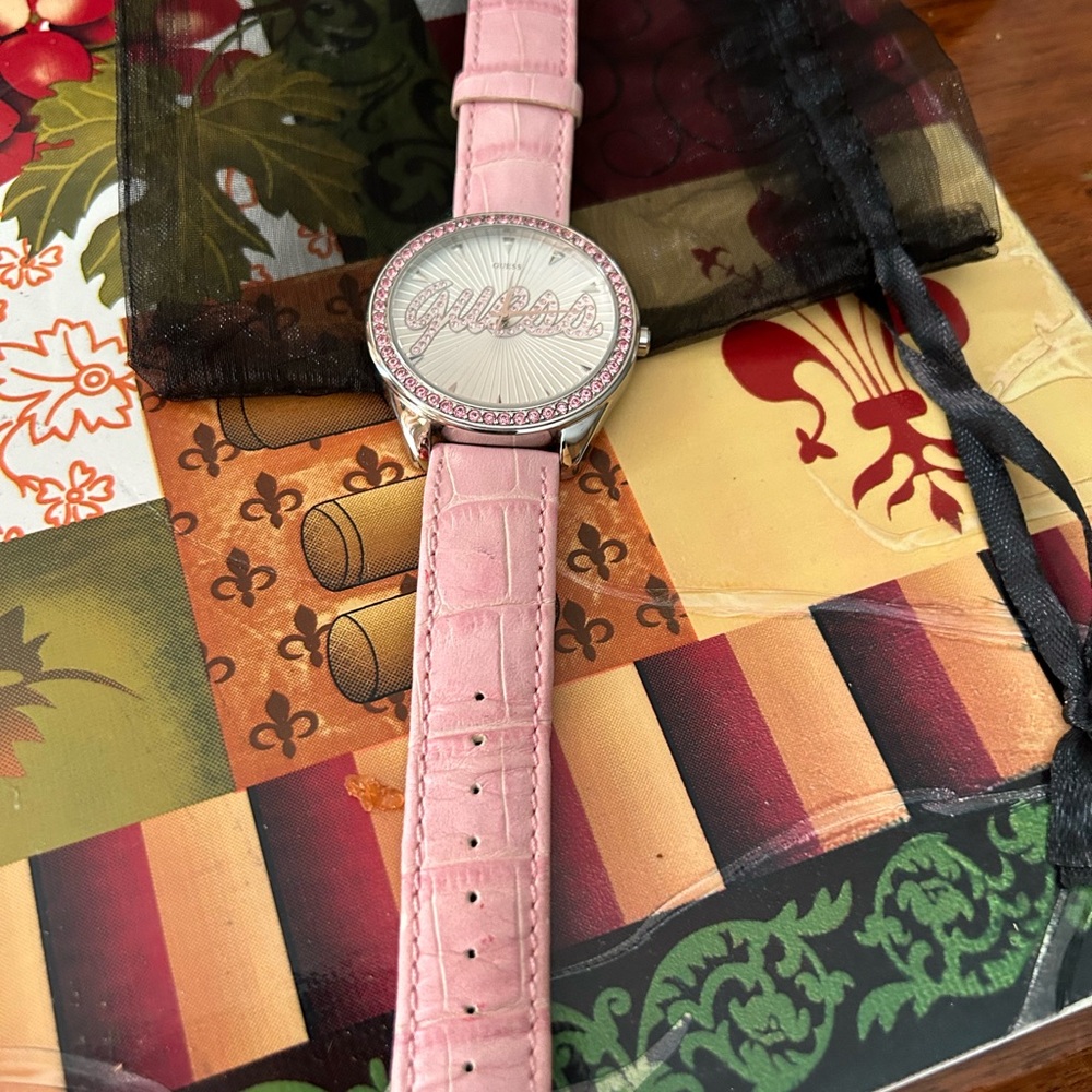 Pink guess watch